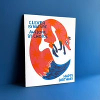 Clever Fox Risograph Birthday Card