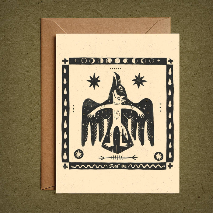 Just Be– Blank Greeting Card Nature Illustration 