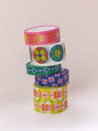 Flower Tower 15mm • Retro Floral Washi Tape
