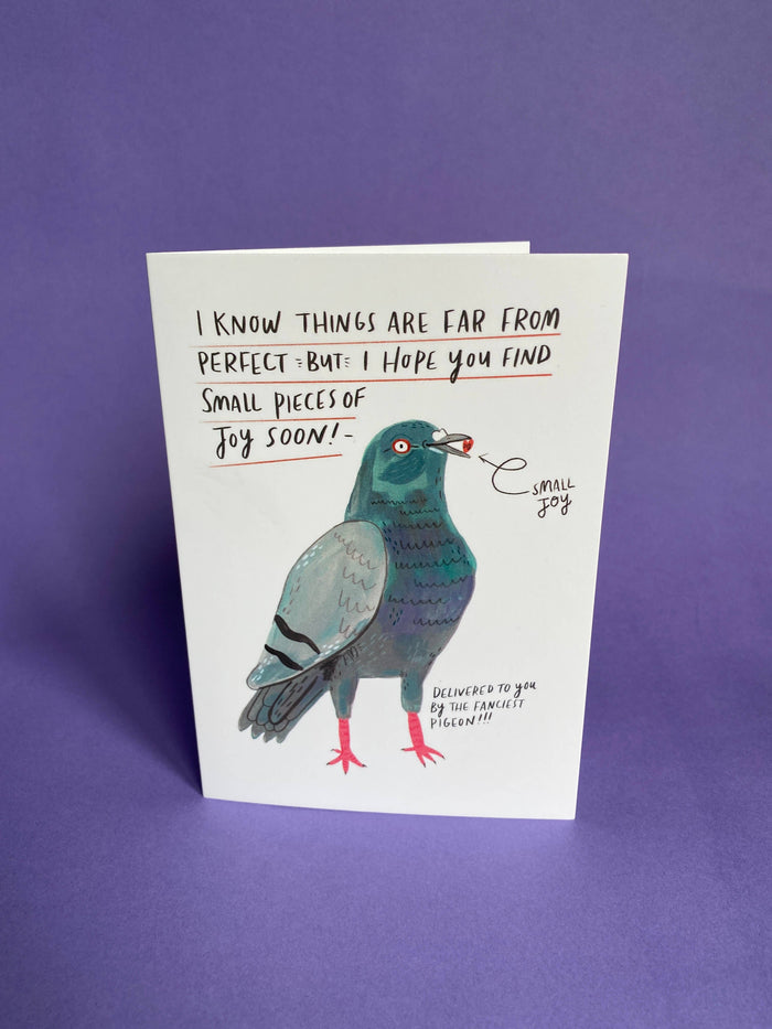 I know things are far from perfect pigeon greeting card