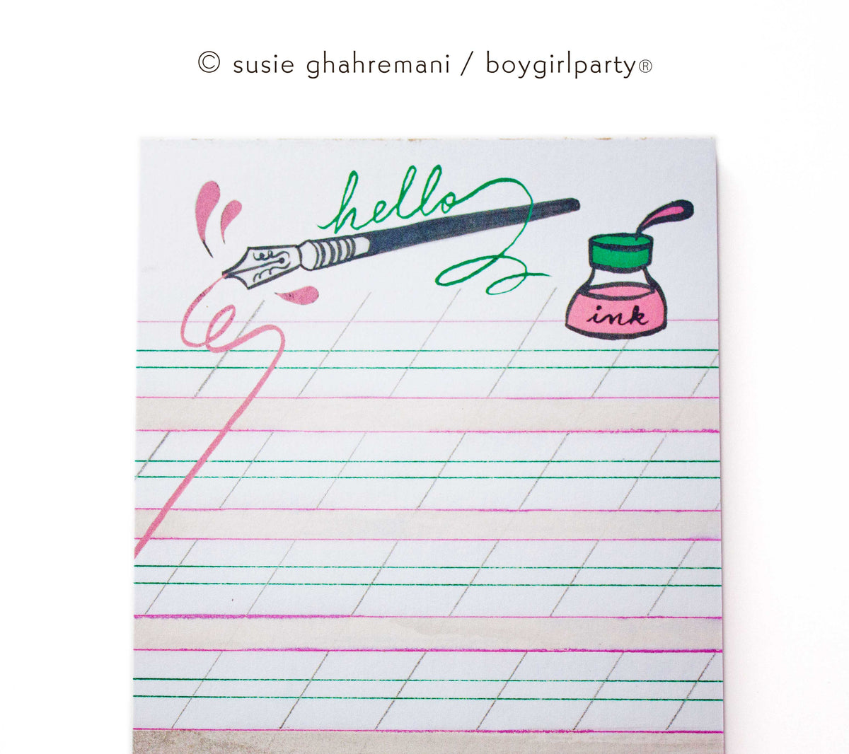 Hello Ink — Illustrated notepad for handwriting / penmanship