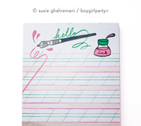Hello Ink — Illustrated notepad for handwriting / penmanship