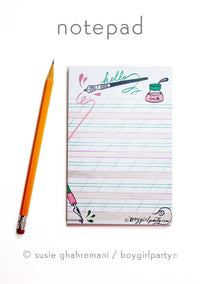 Hello Ink — Illustrated notepad for handwriting / penmanship