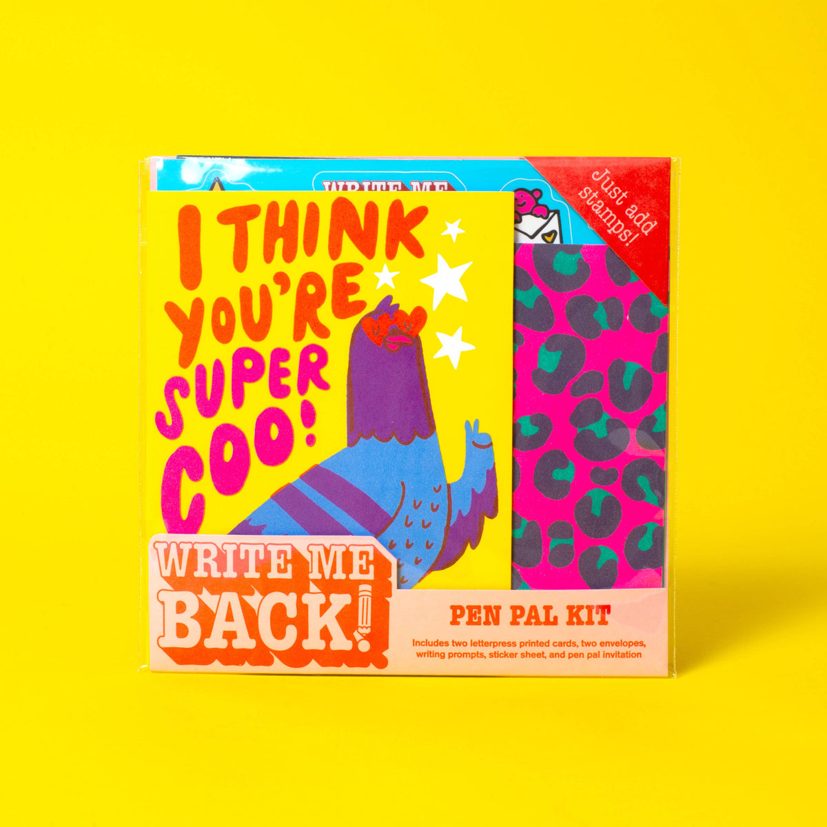 Pigeon + Leopard Letter Writing Write Me Back Pen Pal Kit