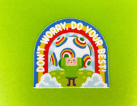 On The Rocks Vinyl Sticker. Don't Worry Do Your Best! Kawaii