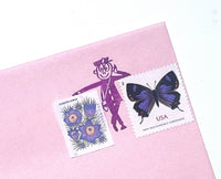 Mr Zip Leaning Rubber stamp