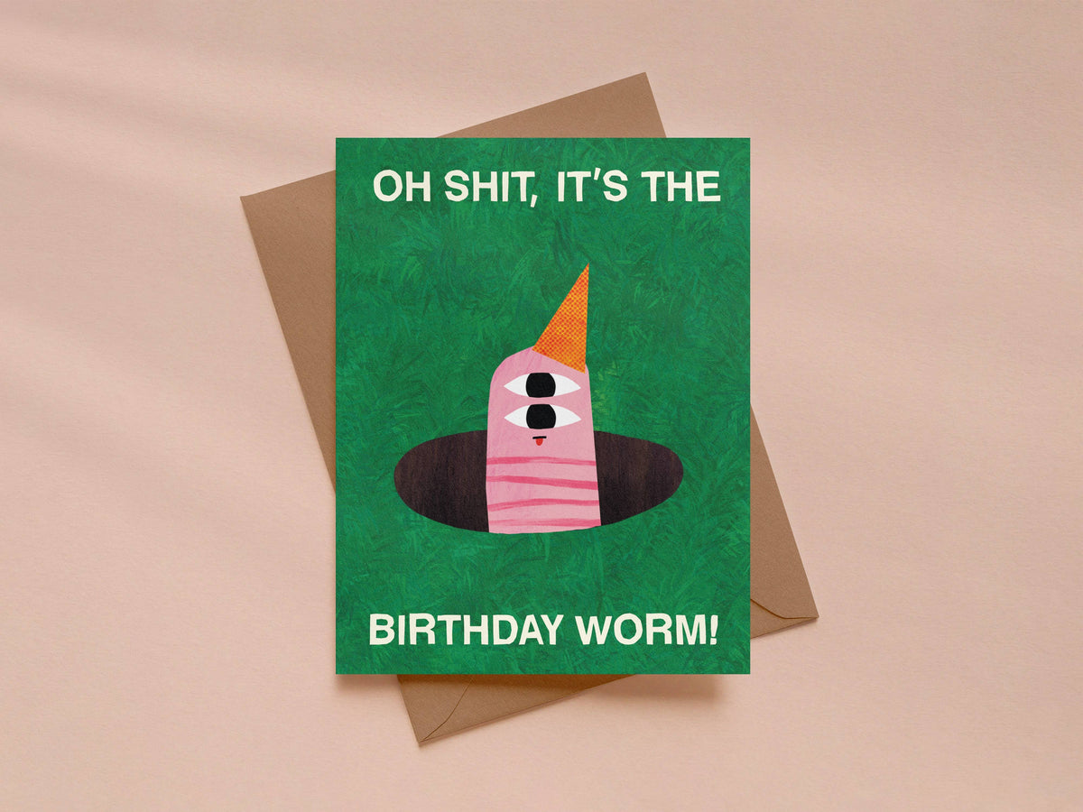Funny Birthday Worm Greeting Card