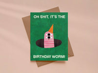 Funny Birthday Worm Greeting Card