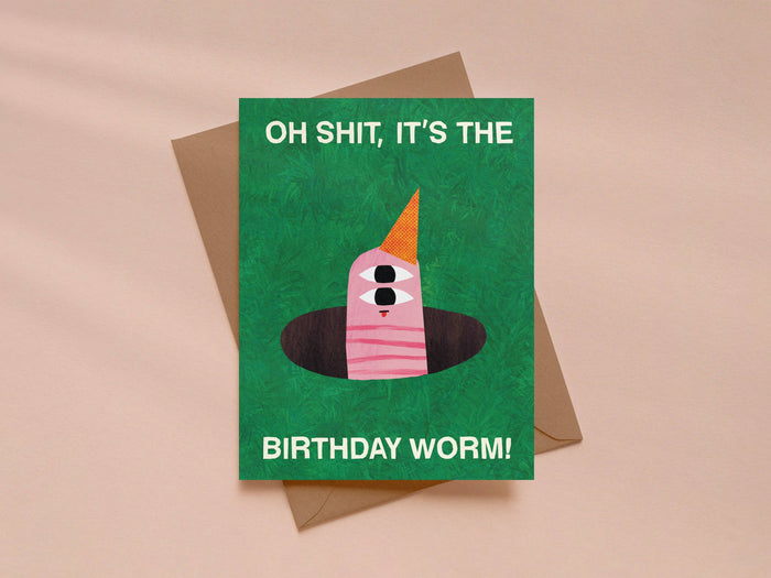 Funny Birthday Worm Greeting Card