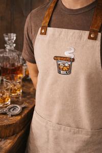 Whiskey and Cigar Embroidered Iron on Patch