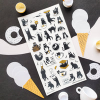 Black Cat Café Sticker Sheet