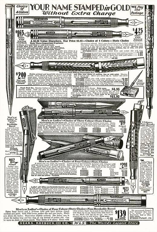 Postcard LT-251 Fountain Pen Catalog