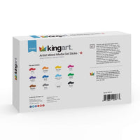 Mixed Media Gel Stick Crayon Set - 12 Colors