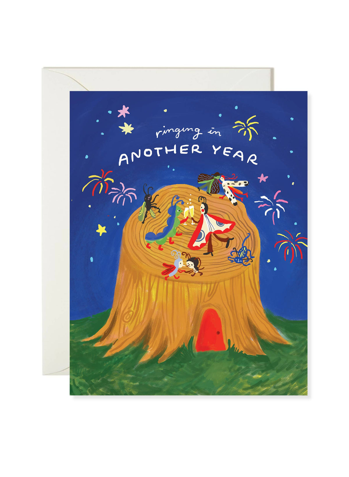 New Year Bug Party Greeting Card – Festive New Year's Card