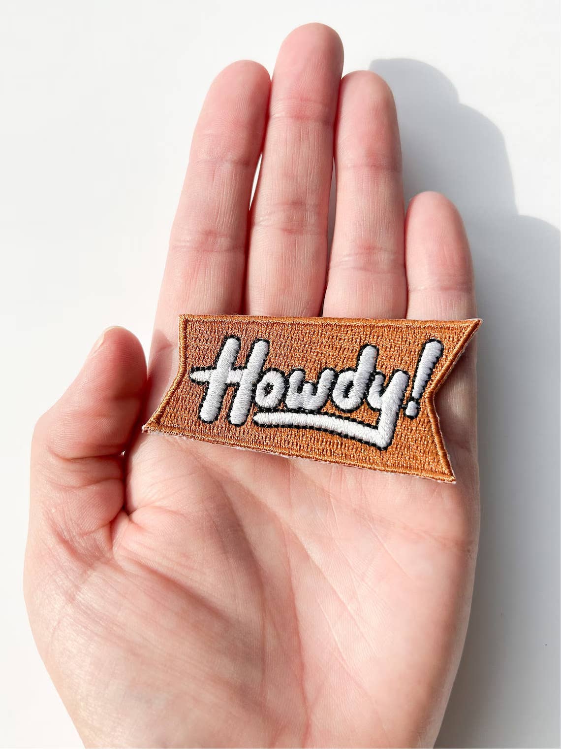 Orange Howdy Iron On Patch for Trucker Texas Western Cowgirl