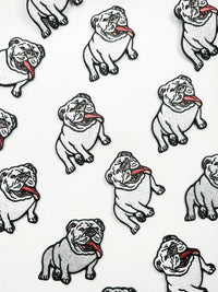 Bulldog Embroidered Iron On Patch Dog Patch Pet Lover Mascot