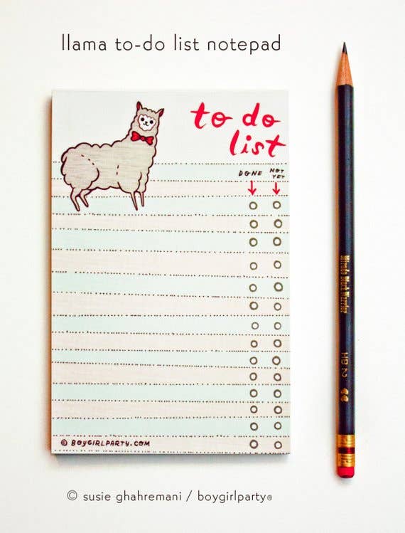 Llama To Do List Notepad