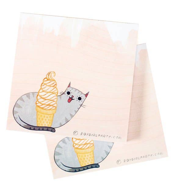 Soft Serve Cat Notepad – Fun Cute Stationery Paper Gifts