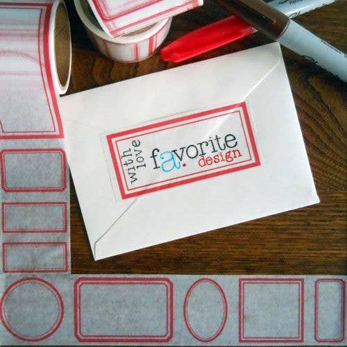 Red Border Label Paper Tape