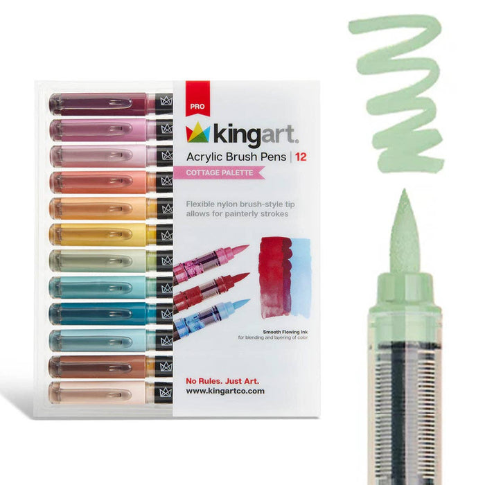 PRO Acrylic Paint Brush Pens - 12 Cottage Colors