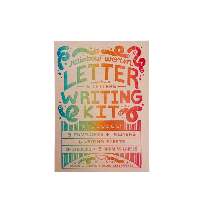 Rainbow Worms Letter Writing Kit