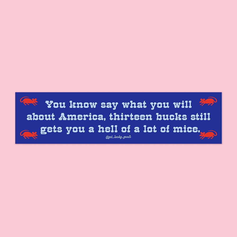 13 Bucks Mice – Vinyl Bumper Sticker