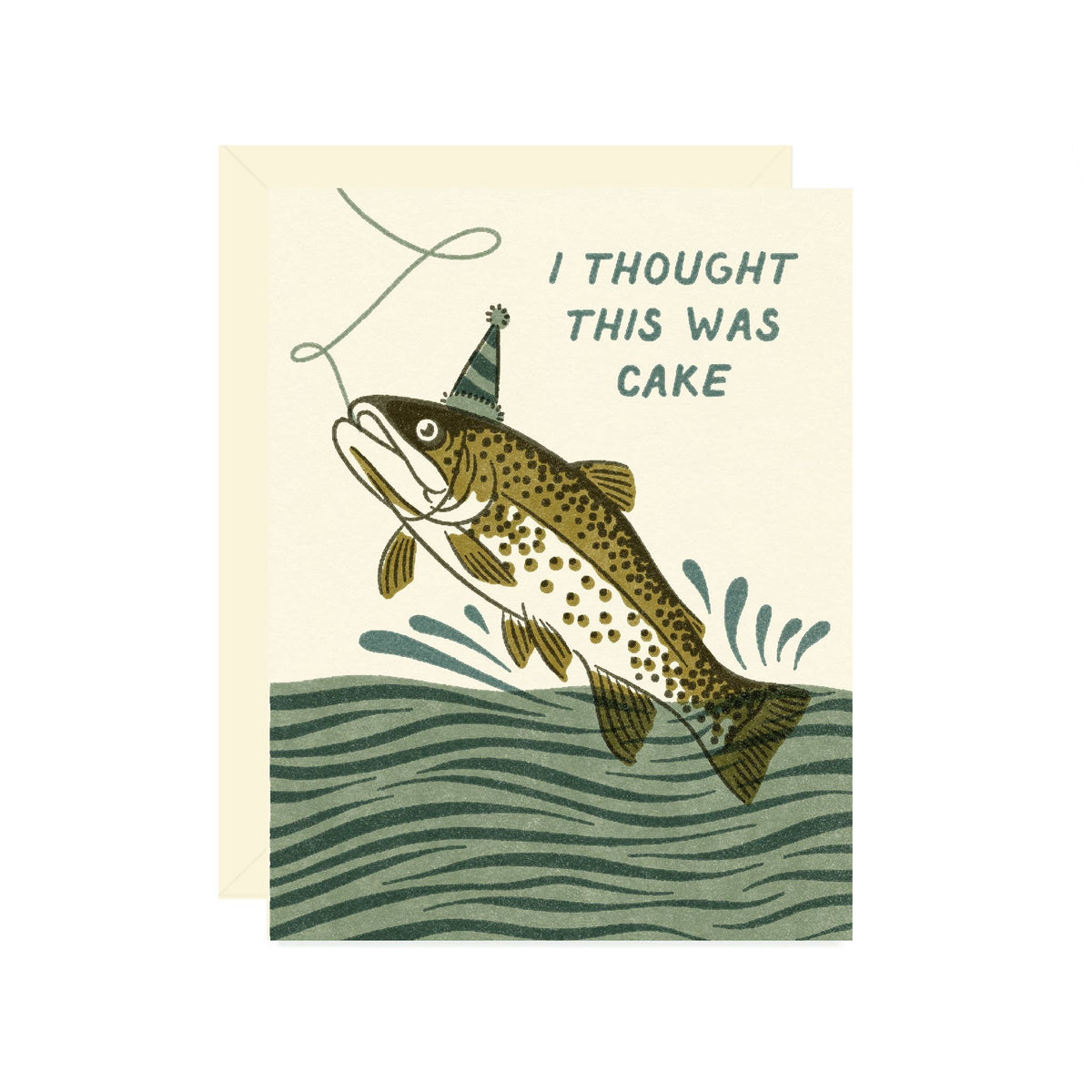 Trout Catching Cake card