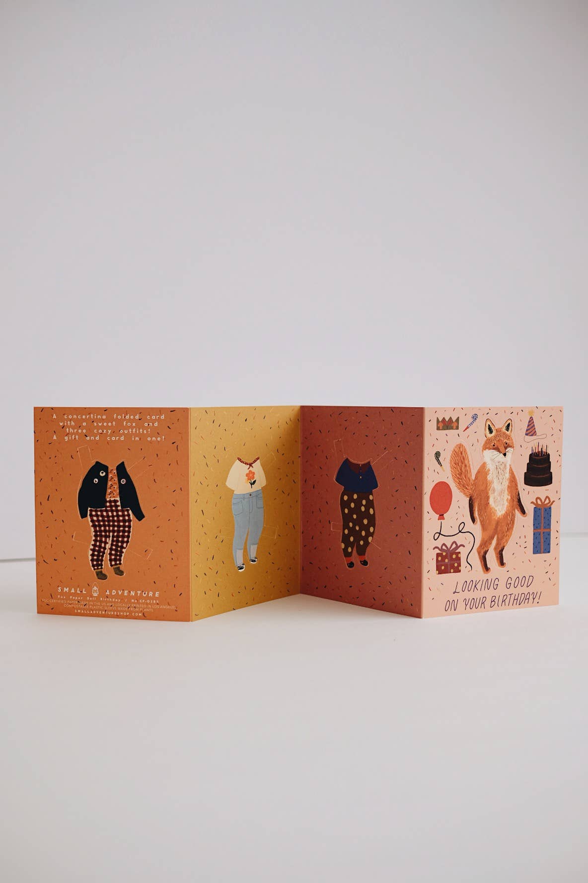 Fox Paper Doll Birthday Card