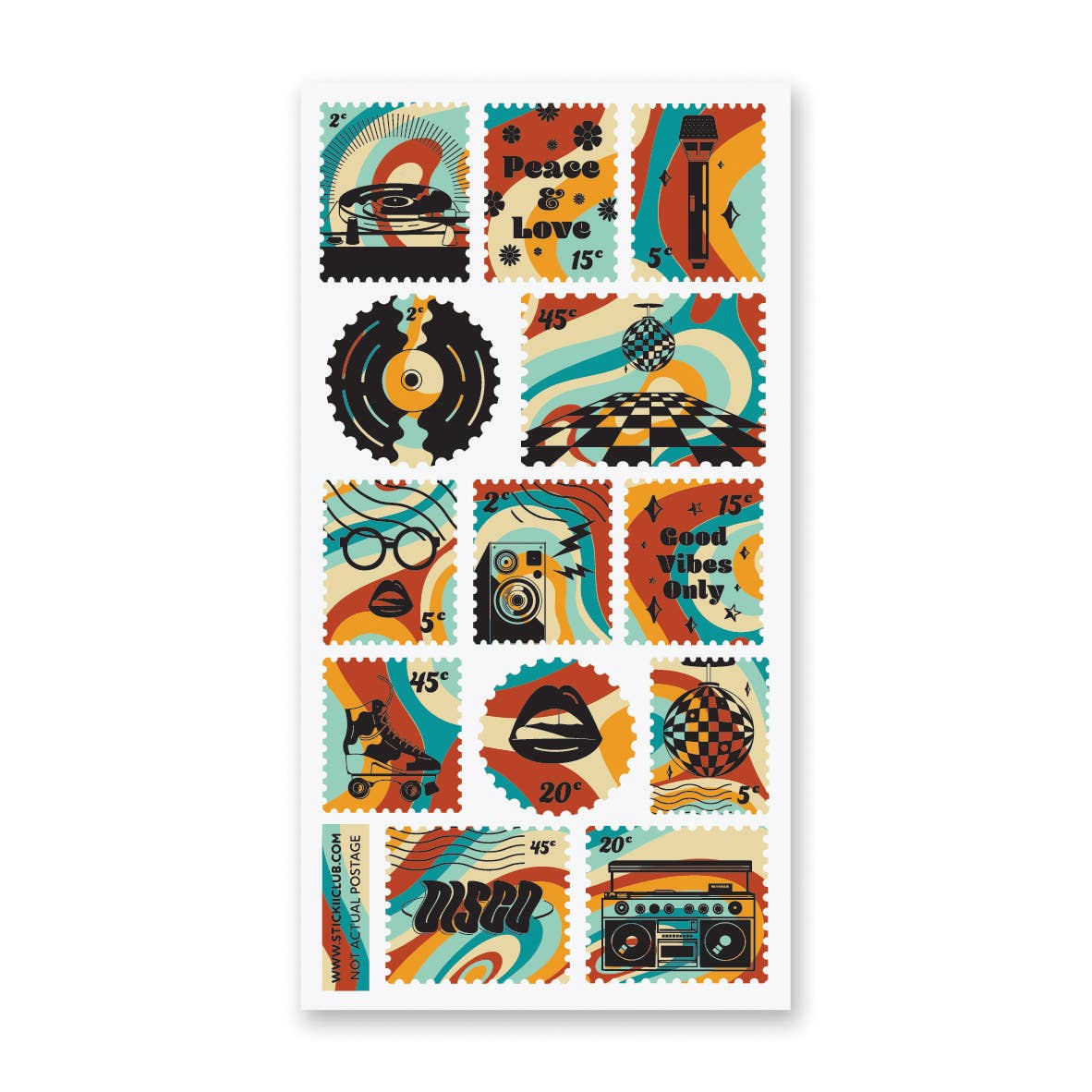 Let’s Groove Stamps Sticker Sheet