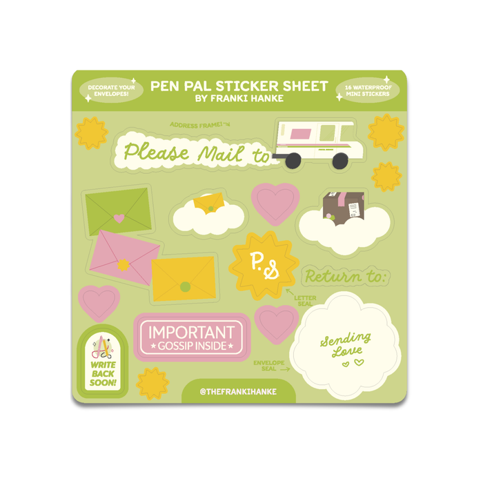 Pen Pal Sticker Sheet - Mail Decorating Stickers