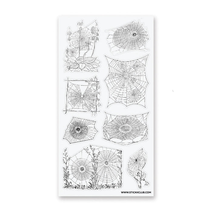 Silver Spiderwebs Sticker Sheet