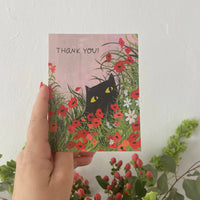 Thank You Flower Kitty Greeting Card