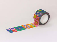Flowerblock 25mm • Colorblock Flowers Wide Washi Tape