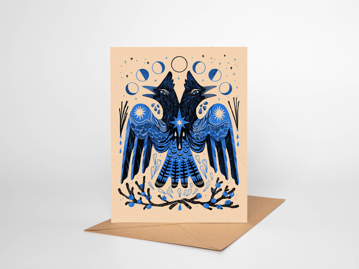 Steller's Jay– Blank Greeting Card Nature Illustration