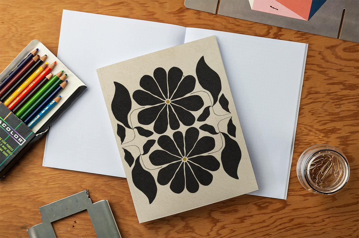 Floral Balance Medium Layflat Journal Notebook
