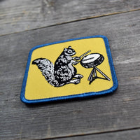 Ferdinand Drumming Squirrel Embroidered Patch