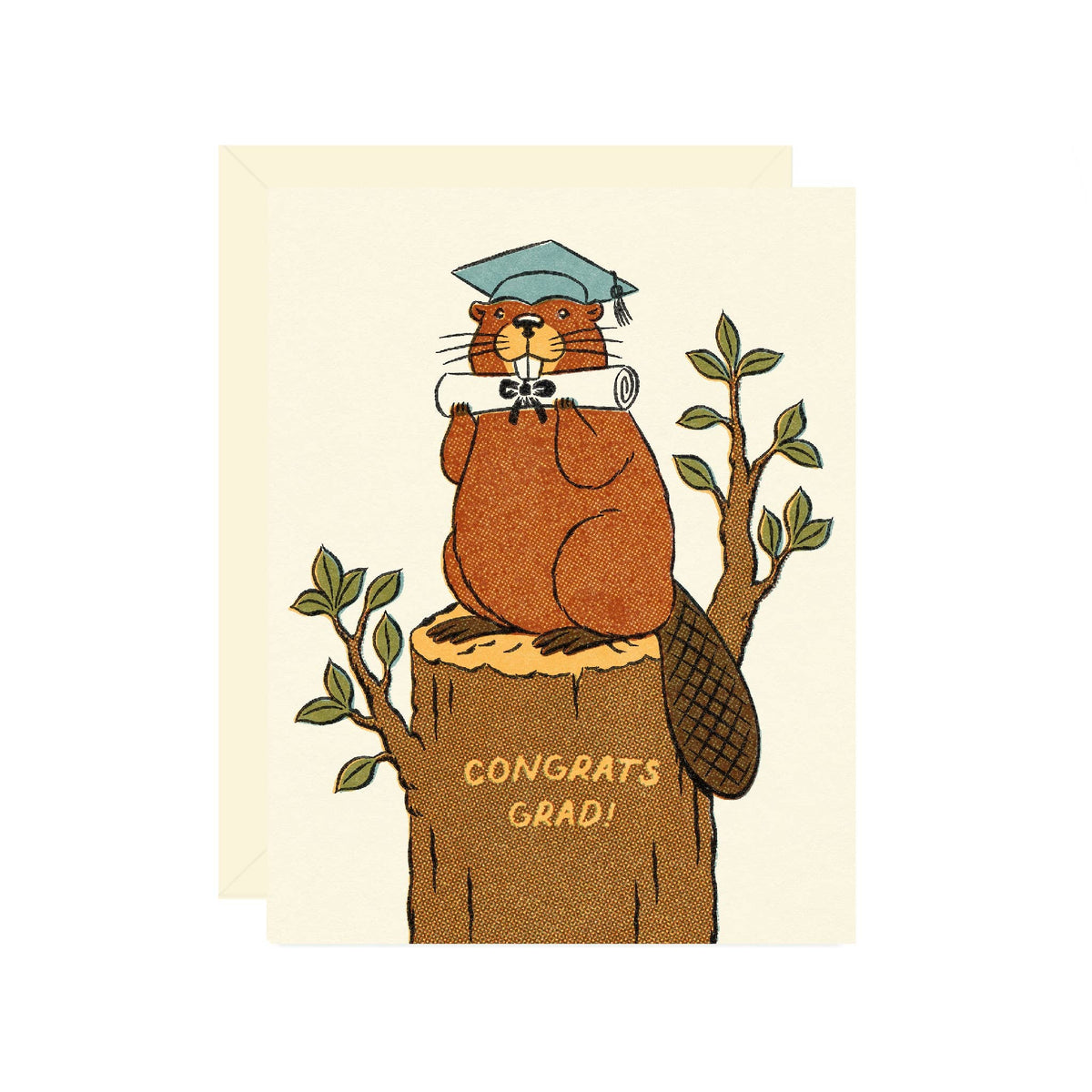 Beaver Graduation Greeting Card