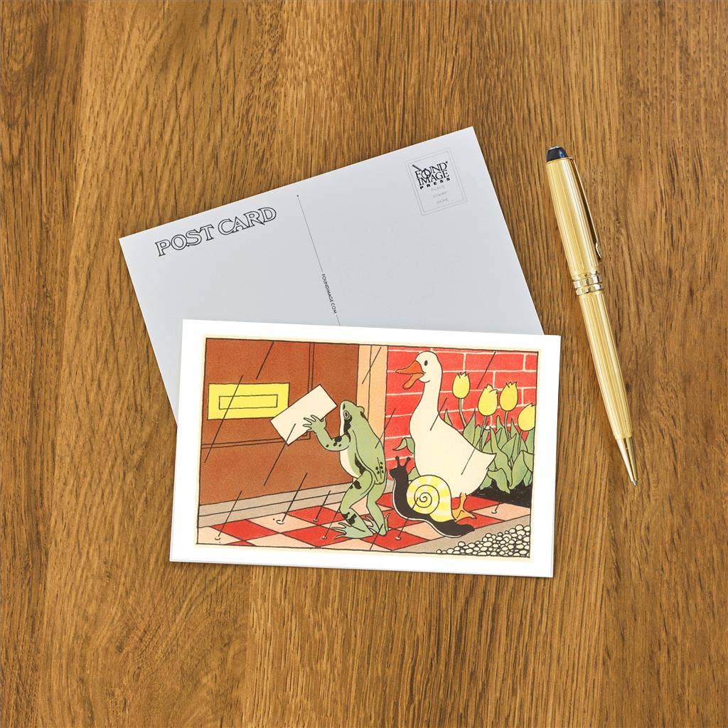 Postcard KF-23 Frog, Snail and Duck with Letter