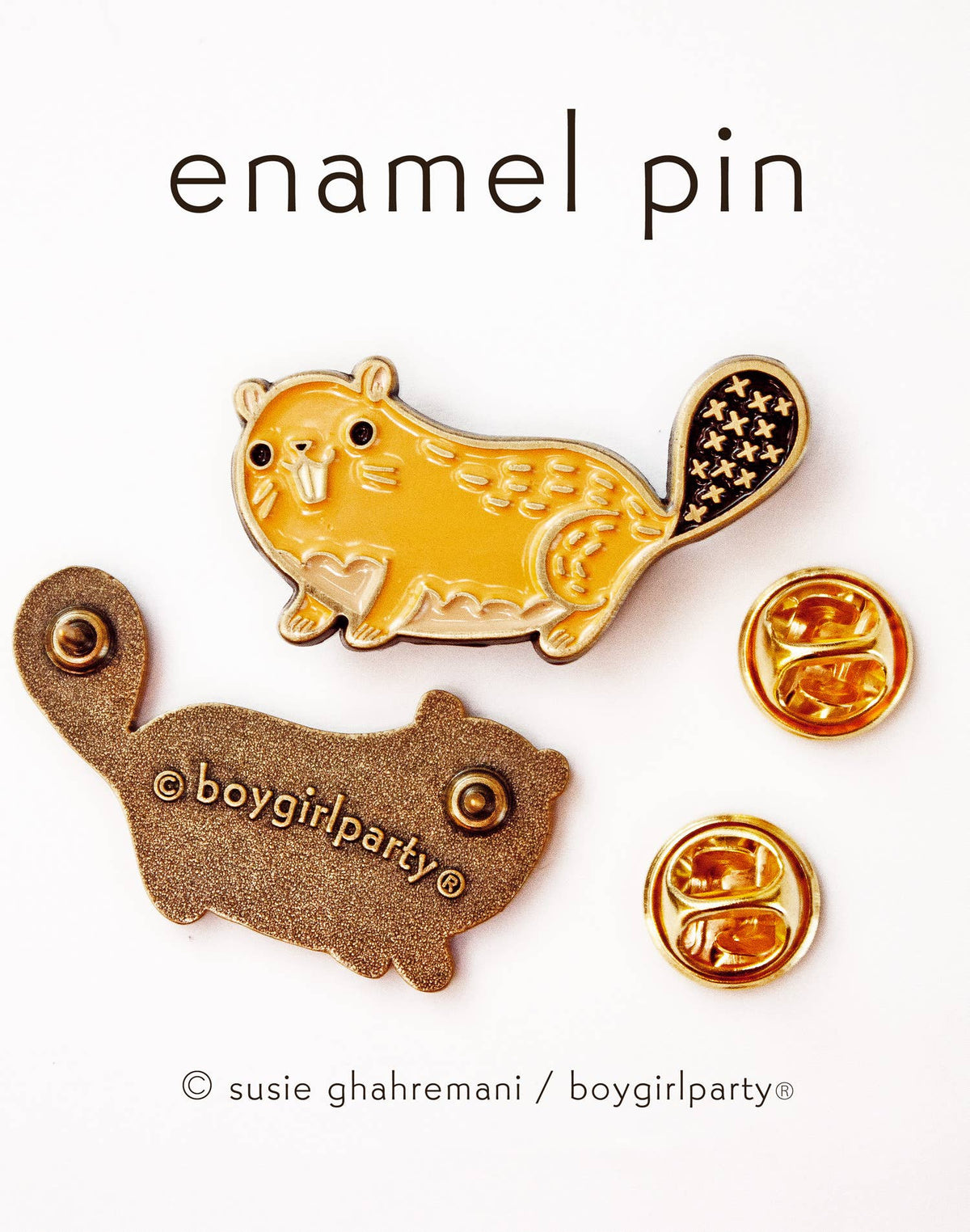 Beaver Enamel Pin – Beaver brooch – Forest Animal Pin
