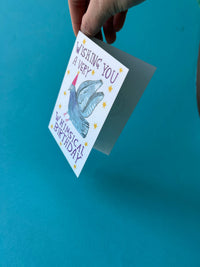 Whimsical Pigeon Birthday Greeting Card