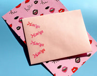 I love you old english rubber stamp envelope wrapping decor