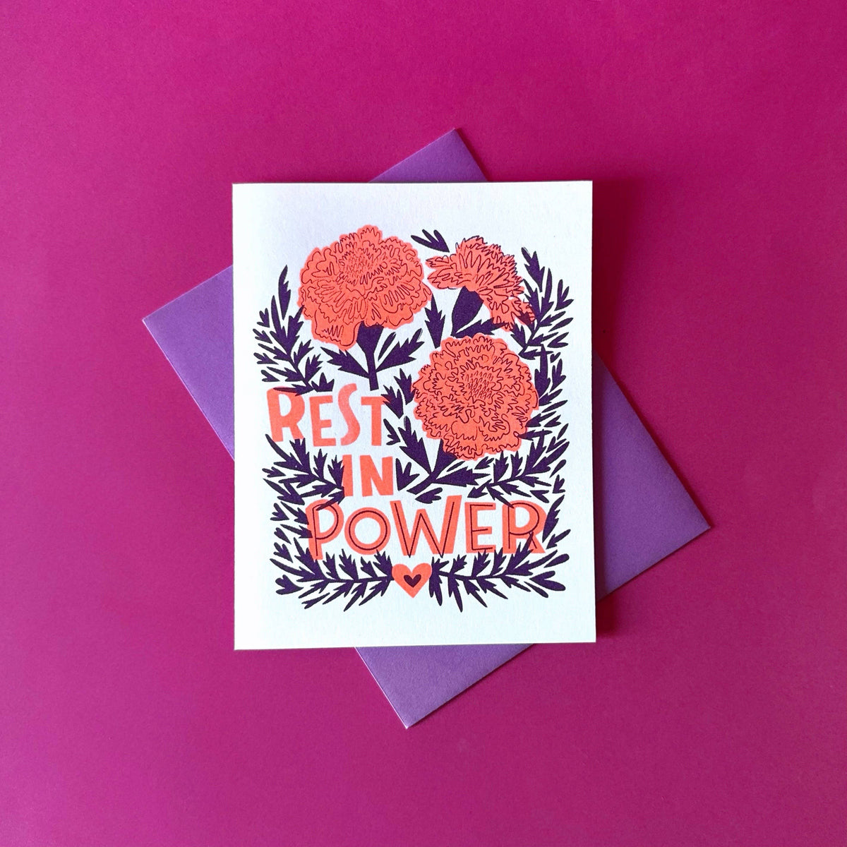Rest in Power - Letterpress Grief Greeting Card