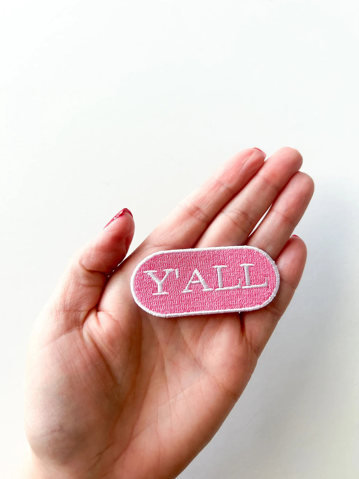 Pink Y'all Embroidered Iron-on Patch