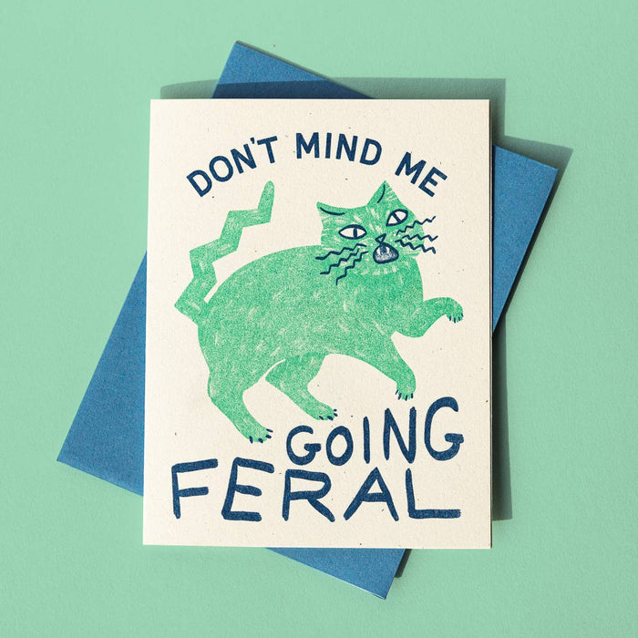 Going Feral - Risograph Greeting Card