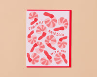 Shrimply Obsessed With You Letterpress Love Card - Made in USA - Foodie, Snacks, Charcuterie, Shrimp Cocktail