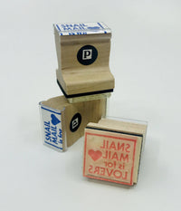 Snail Mail is for Lovers ❤️ Wooden Handle Rubber Stamp