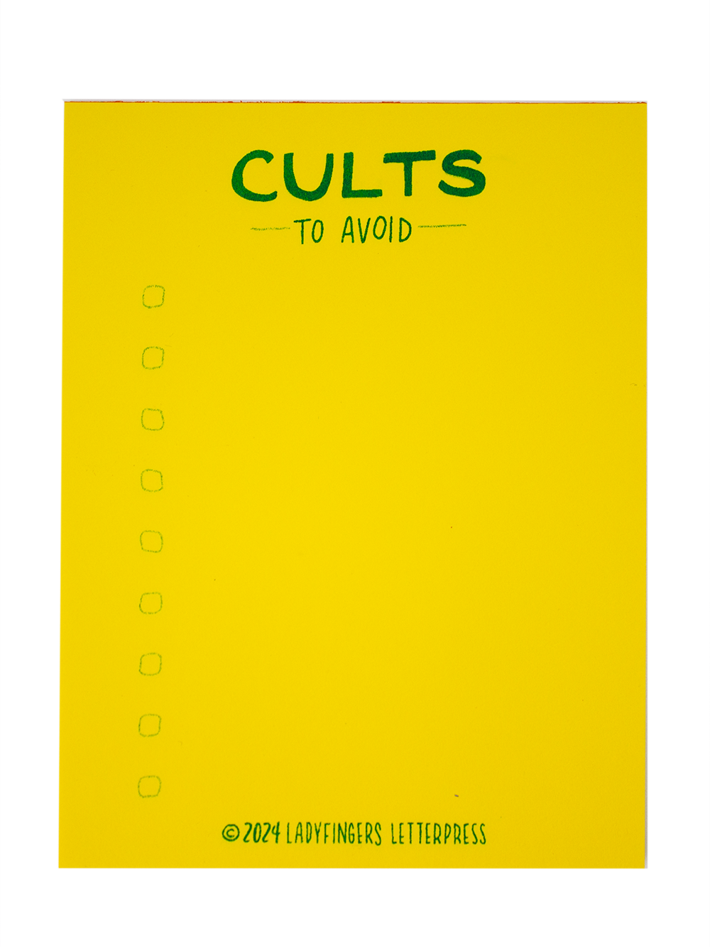 Cults to Avoid Risograph Notepad