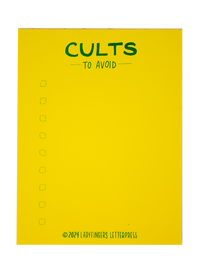 Cults to Avoid Risograph Notepad
