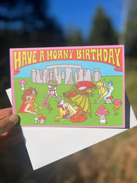 A7 Have A Horny Birthday Pagan Stonehenge Orgy Greeting Card