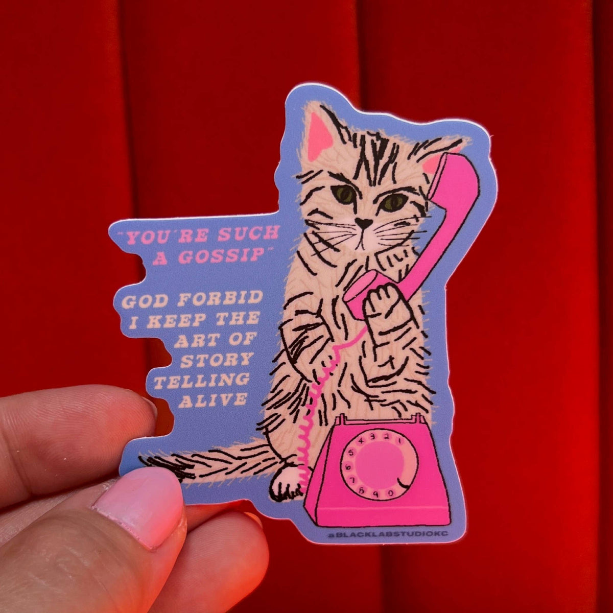Gossip Cat The Art Of Story Telling Waterproof Sticker